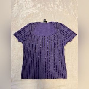 Juliana Collection Purple & Black Top. 00s Vintage. Size M. Exe. Condition.